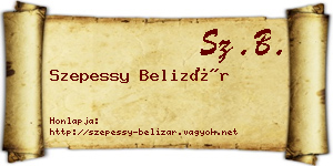 Szepessy Belizár névjegykártya